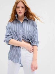 Striped Oversized Shirt - Ladies