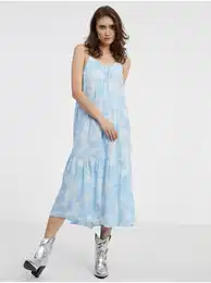 White and blue lady patterned dress Nova - Women