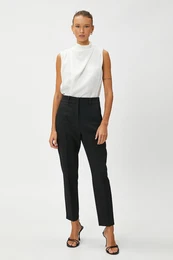 Crop Cigarette Trousers Straight Leg