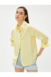 Buttoned Long Sleeve Satin Shirt