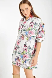 4125 Oversize Sweat Dress - White