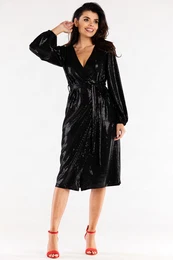Woman's Dress A564 Black/Dots