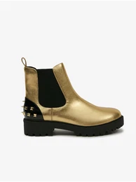 Biker Gold Women's Ankle Boots - Womens