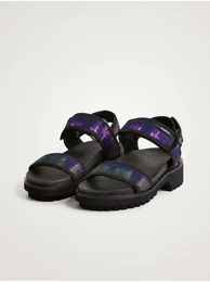 Purple and Black Track Sandal - Women