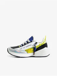 Moon Zipper Yellow and White Womens Sneakers - Women