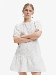 White Women Patterned Dress Limon - Women
