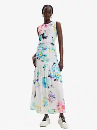 White Women Patterned Dress Avinyon - Women