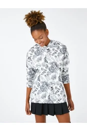 Hooded Sweatshirt Gothic Printed Fleece Inner