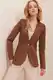 Trend Alaçatı Stili Women''''s Coffee Lined Collars Slim Fit Jacket