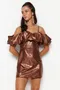 Off-Shoulder Satenaste obleke za dame image