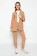 Trendyol Camel Hooded Zippered Woven Aerobin Cardigan-Pants Set Trendyol Camel Hooded Zippered Woven Aerobin Cardigan-Pants Set