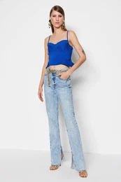 Saks Crop Lined Knitted Bustier