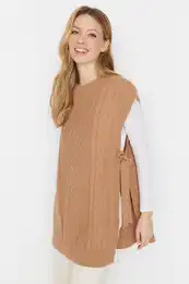Tie pleteni pulover puloverja Mink Waist