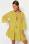 Rumena Bluza Obleke Bombaž za dame image