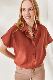 Women's Tile Bat Oversize Linen Shirt