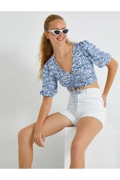 Gathered Crop Blouse