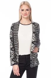 Women's Black Patterned Kimono & Kaftan