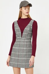 Women's Black Plaid Dress