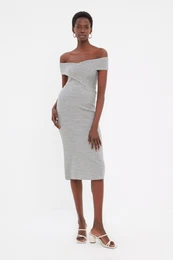 obleka - siva - bodycon