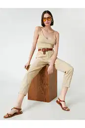 Women's High Waist Cigarette Trousers