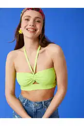 Halter Neck Bustier Gathered Window Detailed