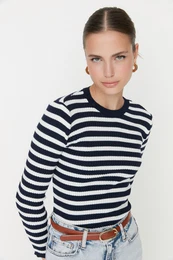 enski pulover Striped