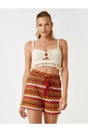 Tie Waist Shorts with Tassel Detail.