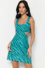 abstraktni vzorec Mini tkanje izrezano/okno 100% bombana obleka za plao