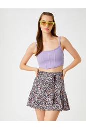 Floral Short Skirt Mini Flounce