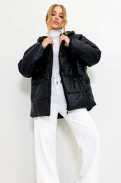 Trend Alaat Stili enska sijajna rna kapuca s kapuco epni pufer Moda Prevelik Puhast pla