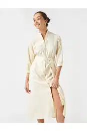 Long Sleeve Tie Waist Shirt Dress