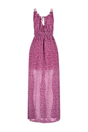 damson midi tkana podloena ivalska vzorasta tkana obleka