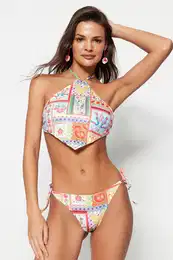sadje vzorasto vezati normalno nogo bikini dno