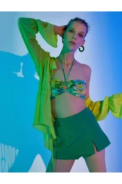 Halter Neck Bustier Patterned Window Detailed