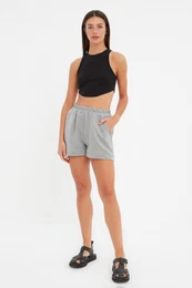 Shorts - Grau - High Waist