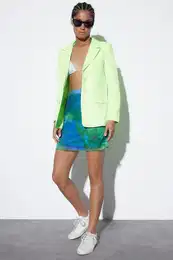 pistciov zelen tkan sako s podvkou