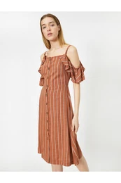 Women's Brown Striped Dress