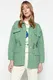 Trendyol Dark Green Waist Gathered Belt Denim Double Pocket Denim Jacket
