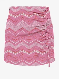 Pink Women Patterned Mini Skirt Nova - Women