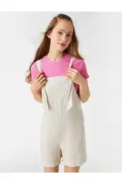 Shorts Overalls Pocket Detailed Strap