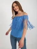 Svetlo modra Svečane Bluze za dame image