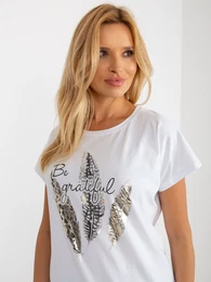 Bl halenka s lesklm potiskem