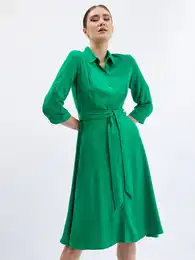 Green Ladies Shirt Dress - Women