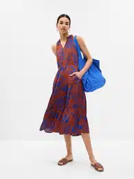 Patterned Midi Dress - Women