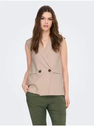 Beige women's linen vest Caro - Ladies
