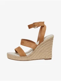 Brown wedge sandals in suede finish Amelia - Women
