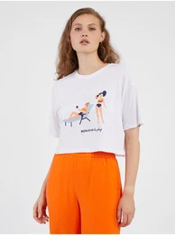 White Women's T-Shirt Bone - Women