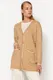 Trendyol Camel Melange ep Podrobna Ecru cevovod Mehka pletenina Cardigan