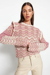 Stone Self Patterned Knitwear Sweater