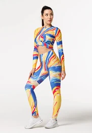 Woman's Colorful Turnover Spark Leggings CPW-LEG-SPARK-Print BSP1489